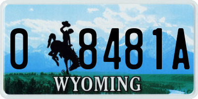 WY license plate 08481A