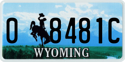 WY license plate 08481C