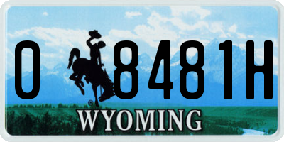 WY license plate 08481H