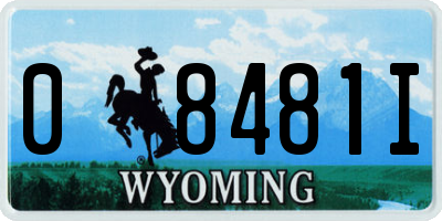 WY license plate 08481I