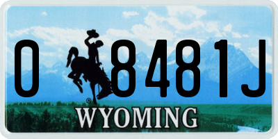 WY license plate 08481J