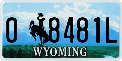 WY license plate 08481L
