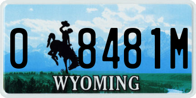 WY license plate 08481M