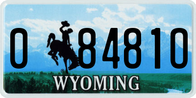 WY license plate 08481O
