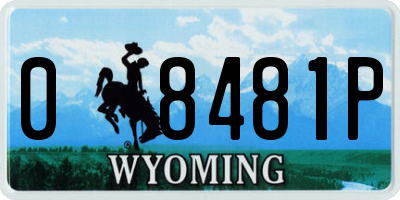 WY license plate 08481P