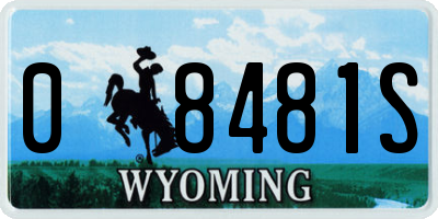 WY license plate 08481S
