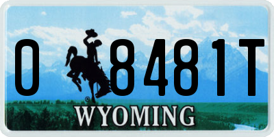 WY license plate 08481T