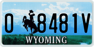 WY license plate 08481V