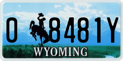 WY license plate 08481Y