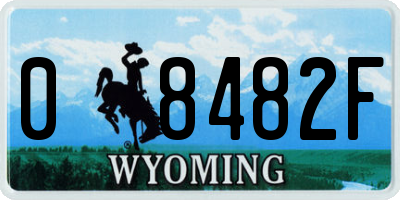 WY license plate 08482F