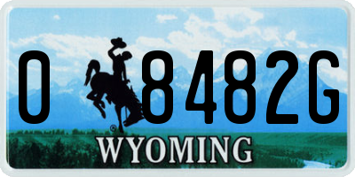 WY license plate 08482G