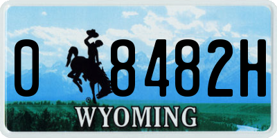 WY license plate 08482H