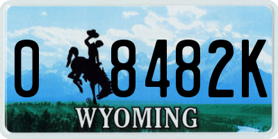 WY license plate 08482K