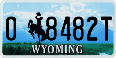 WY license plate 08482T