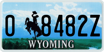 WY license plate 08482Z