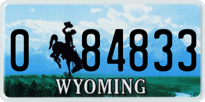 WY license plate 084833