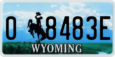 WY license plate 08483E