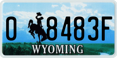 WY license plate 08483F