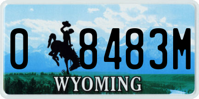 WY license plate 08483M