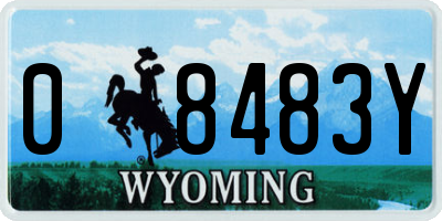 WY license plate 08483Y
