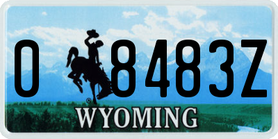 WY license plate 08483Z