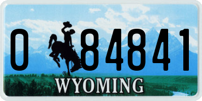 WY license plate 084841