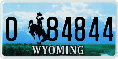 WY license plate 084844