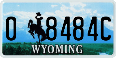 WY license plate 08484C