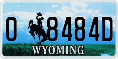 WY license plate 08484D