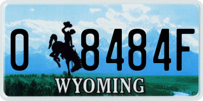 WY license plate 08484F