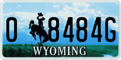WY license plate 08484G