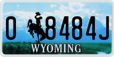 WY license plate 08484J