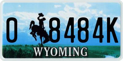 WY license plate 08484K