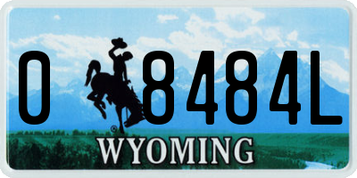 WY license plate 08484L