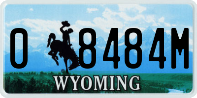 WY license plate 08484M