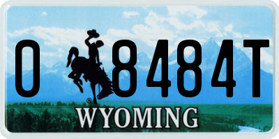 WY license plate 08484T