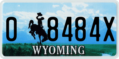 WY license plate 08484X