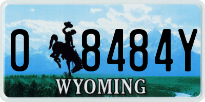 WY license plate 08484Y