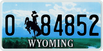 WY license plate 084852