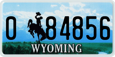 WY license plate 084856