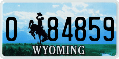 WY license plate 084859
