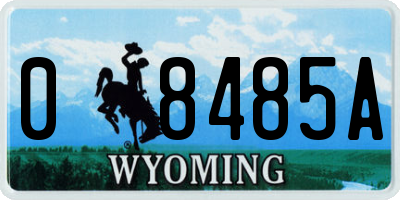 WY license plate 08485A