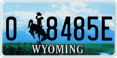 WY license plate 08485E