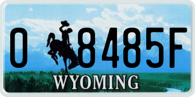 WY license plate 08485F
