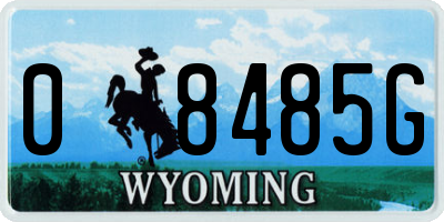 WY license plate 08485G