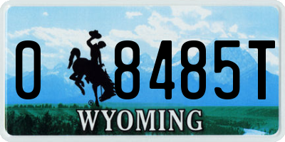 WY license plate 08485T