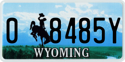 WY license plate 08485Y
