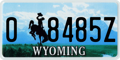WY license plate 08485Z
