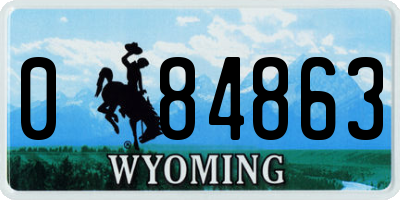 WY license plate 084863