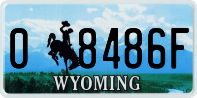 WY license plate 08486F